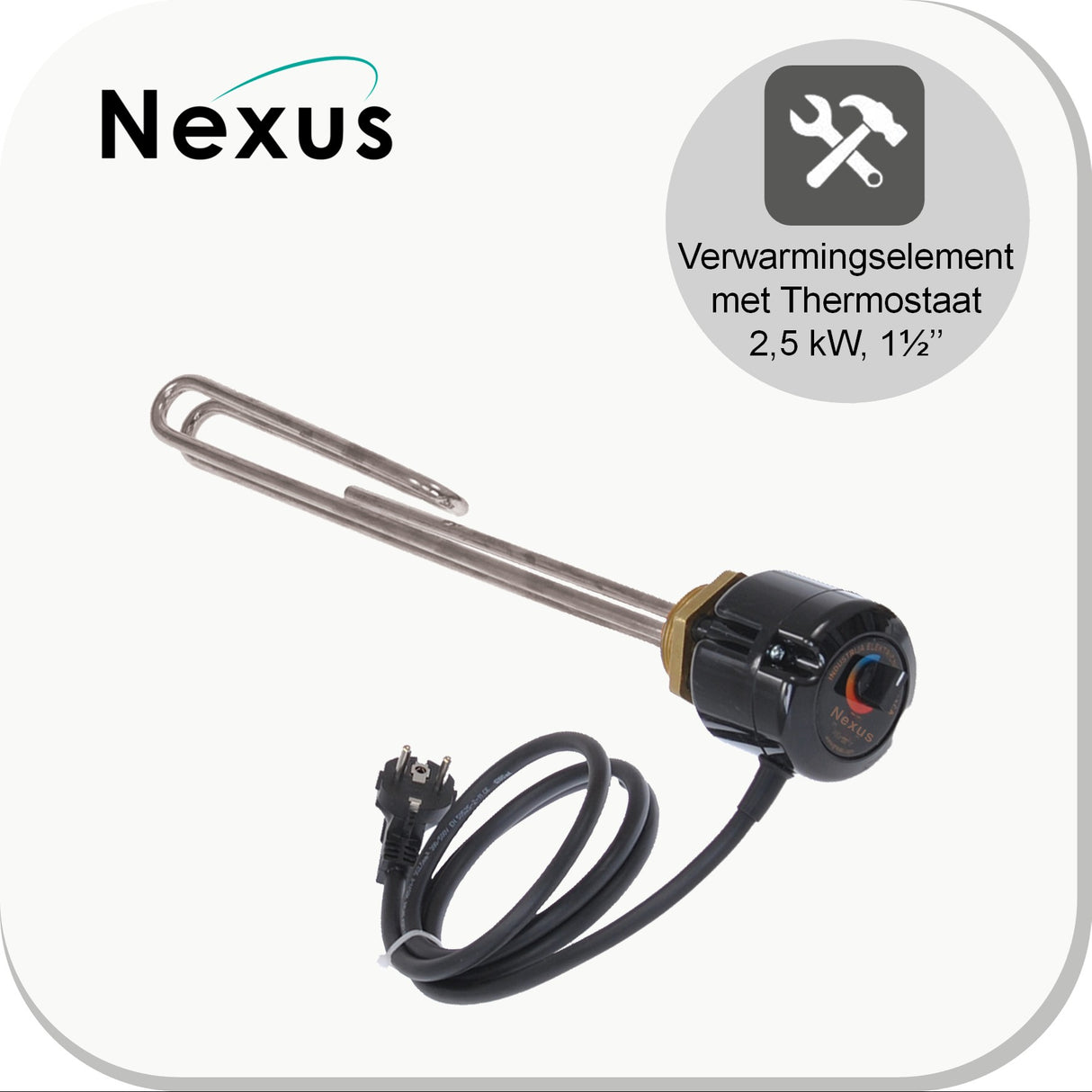 Elektrisch verwarmingselement – 2,5 kW 230V met thermostaat