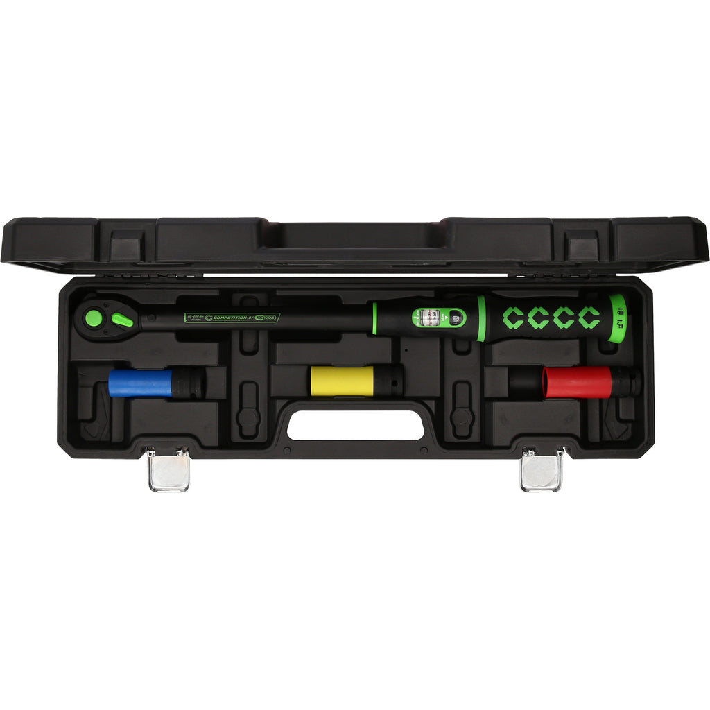 Competition Momentsleutel set 4 delig met omschakelbare ratelkop, 20-200Nm