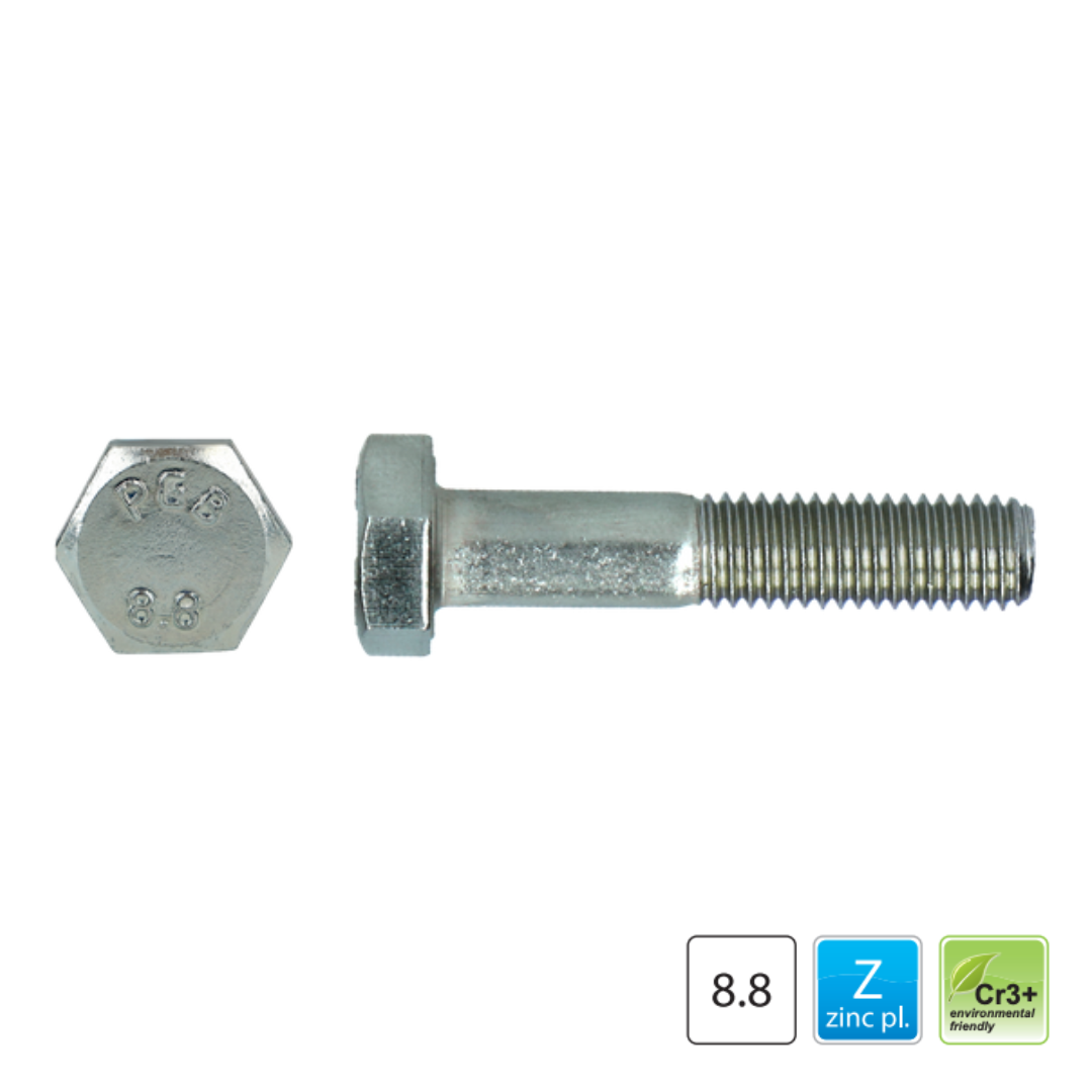 Zeskantbout M12x50 DIN 931 deeldraad 8.8