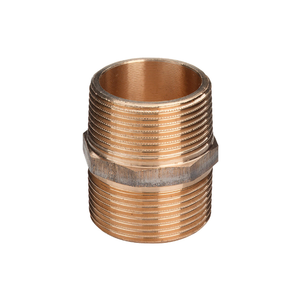 Dubbel nippel Viega brons 1 1/2