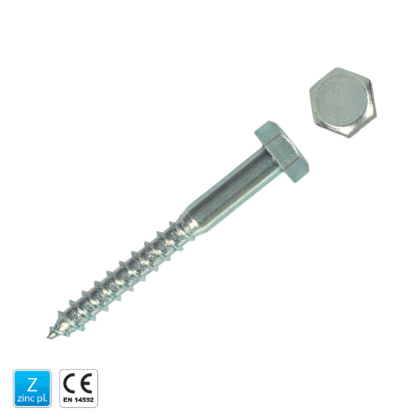 Houtdraadbout 10x160 DIN571 50 stuks