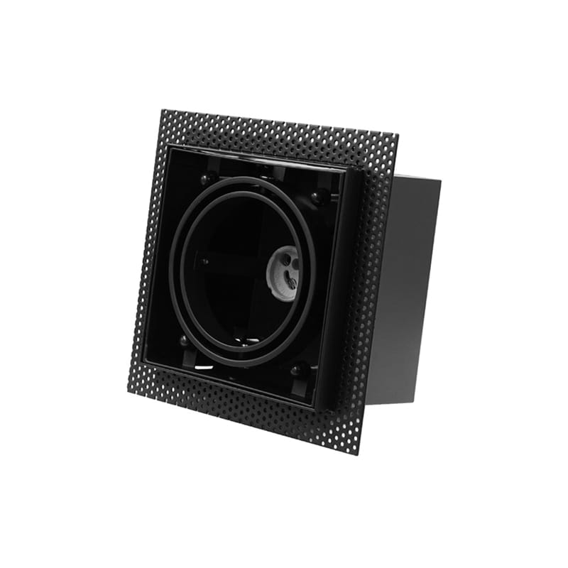 Inbouwspot kantelbaar vierkant Recessed/trimless 70mm zwart mat