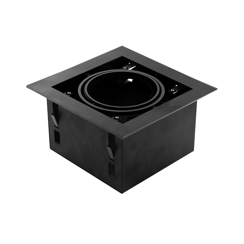 Inbouwspot kantelbaar vierkant Recessed/trimless 70mm zwart mat