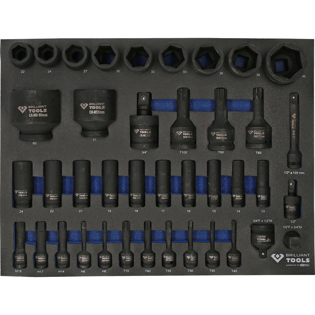 Brilliant tools Gereedschapswagen met 7 schuifladen gevuld 225 gereedschappen, bedrijfswagens