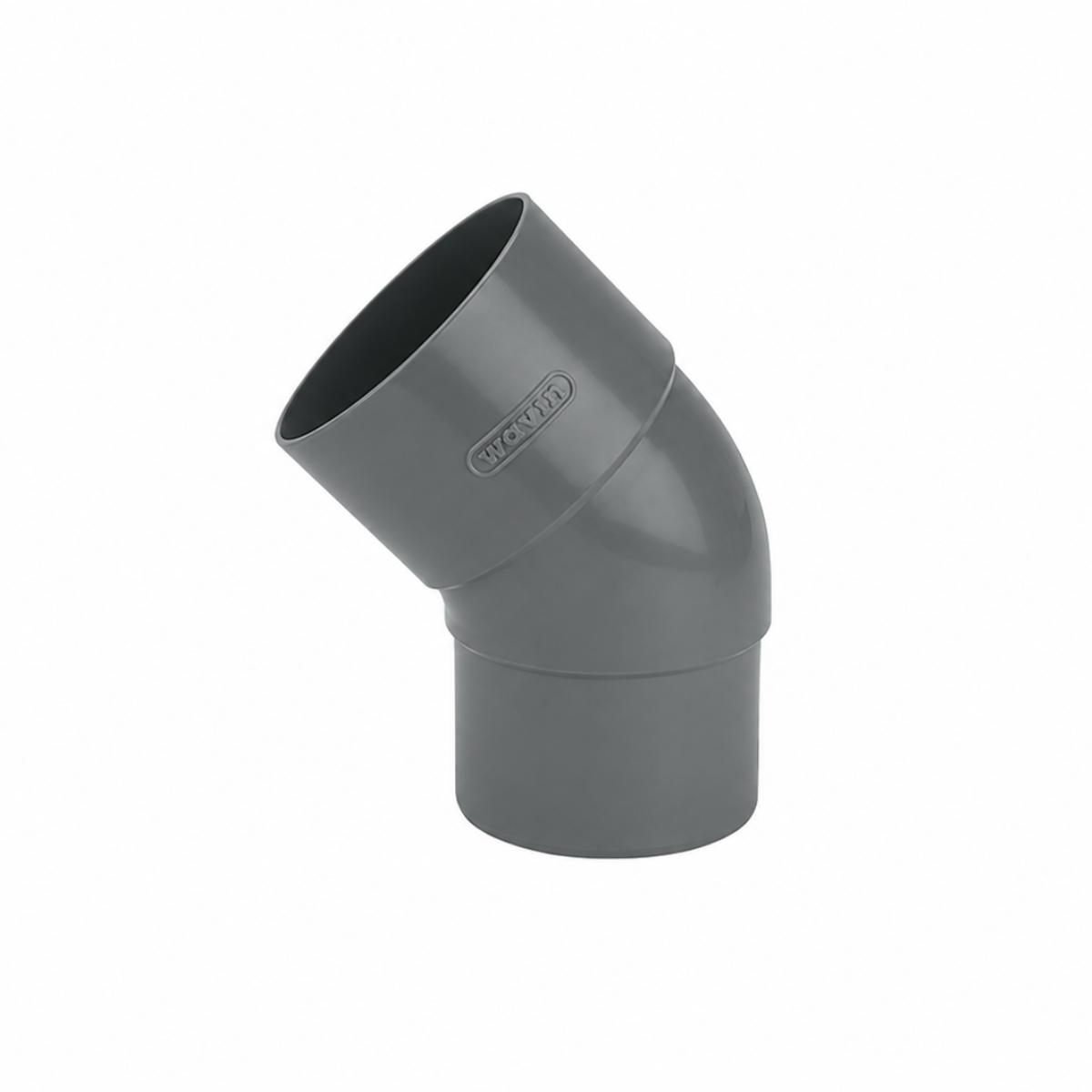 Wavin PVC bocht 45° HWA mof-verjongd spie lijm 80mm - grijs