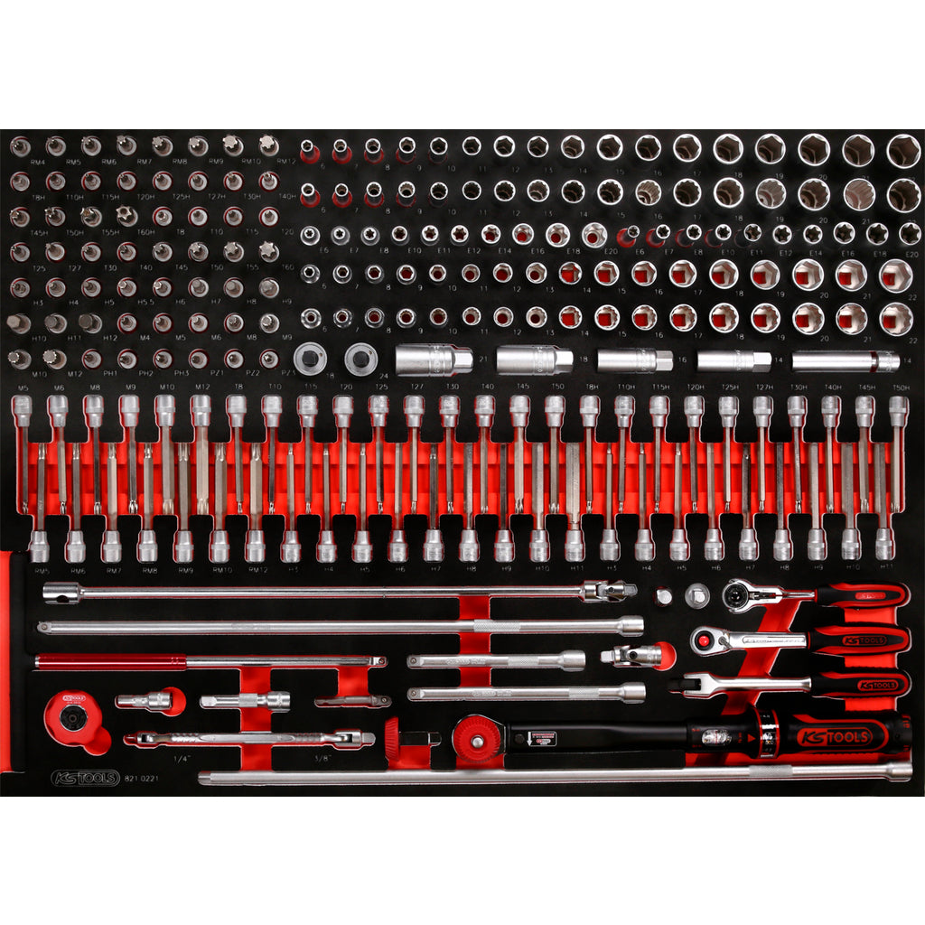 KS Tools Gereedschapwagen Performance 45P met 14 schuifladen GEVULD 950 Delig