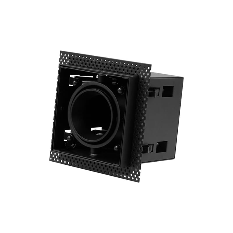 Inbouwspot kantelbaar vierkant Recessed/trimless 50mm zwart mat