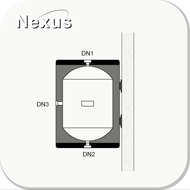 Nexus RVS buffervat 50 liter Vloer & wand montage