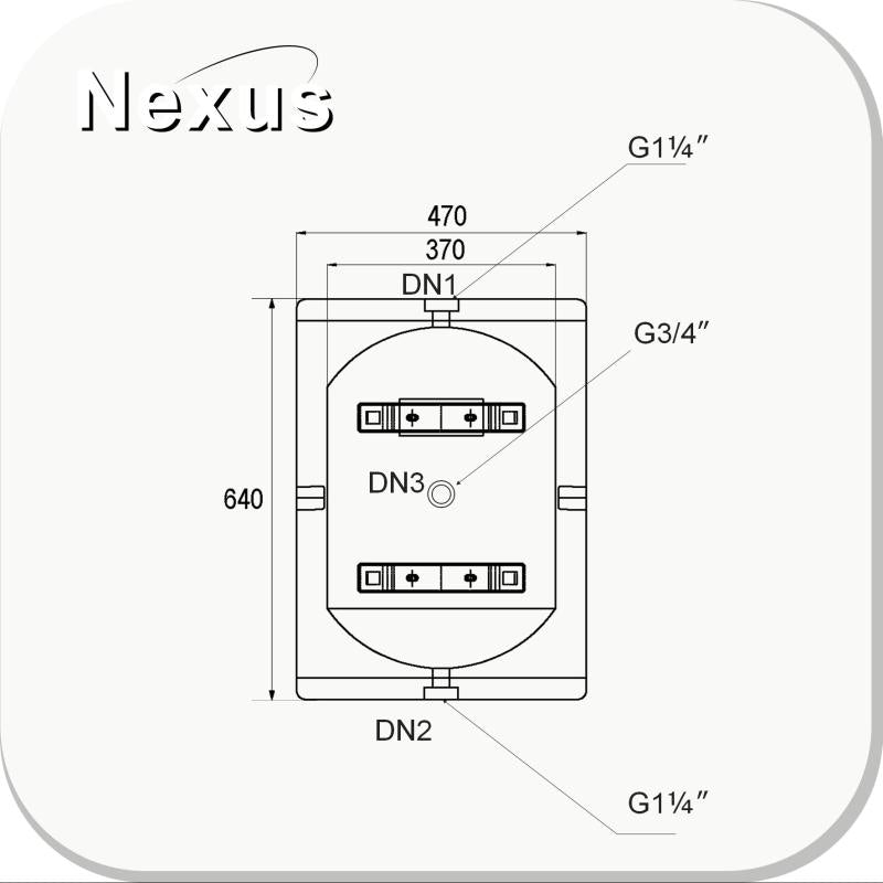 Nexus RVS buffervat 50 liter Vloer & wand montage