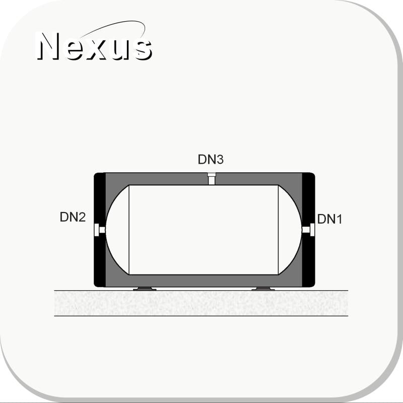 Nexus RVS buffervat 80 liter Vloer & wand montage