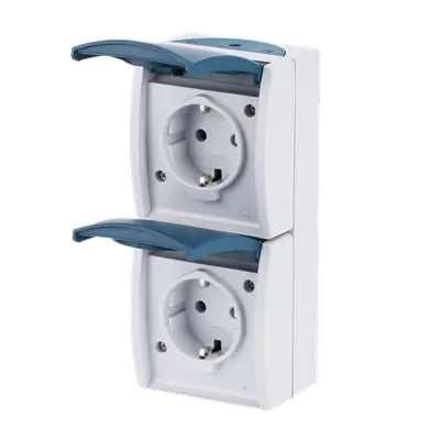 Busch jaeger Ocean WCD 2-voudig WD opbouw IP44 Verticaal