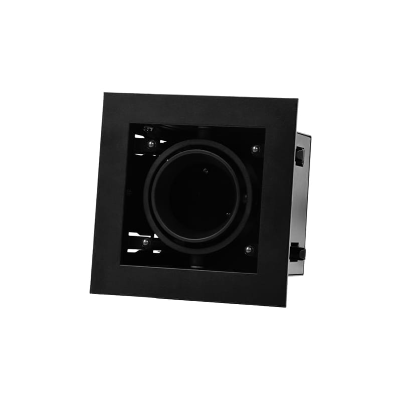 Inbouwspot kantelbaar vierkant Recessed/trimless 50mm zwart mat