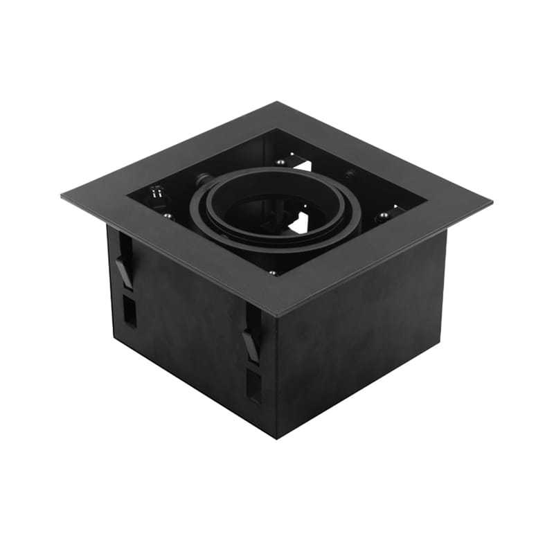 Inbouwspot kantelbaar vierkant Recessed/trimless 50mm zwart mat