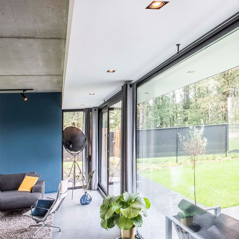 Inbouwspot kantelbaar vierkant Recessed/trimless 50mm zwart mat