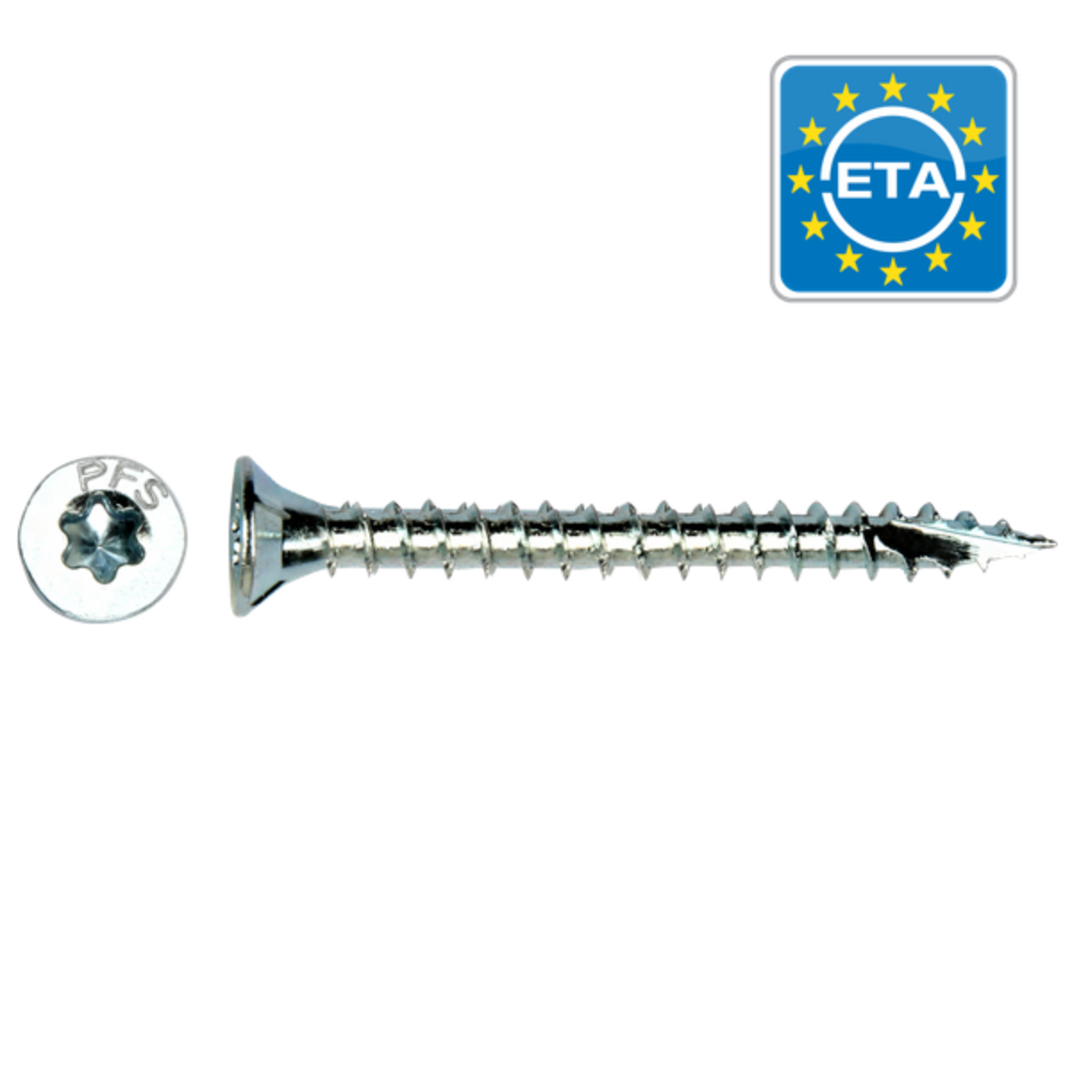 Pfs houtschroef Torx verzinkt voldraad 6 x 50 mm met boorpunt en freeskop 200 stuks