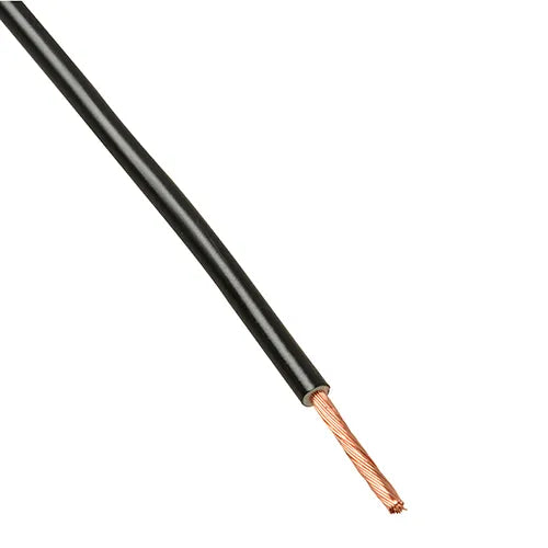 Montage snoer zwart 6mm² 90graden Per meter