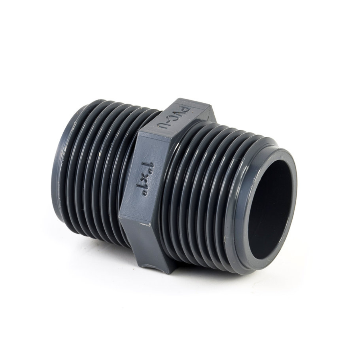 Pvc dubbele nippel, 2x buitendraad, 16 bar, 1"