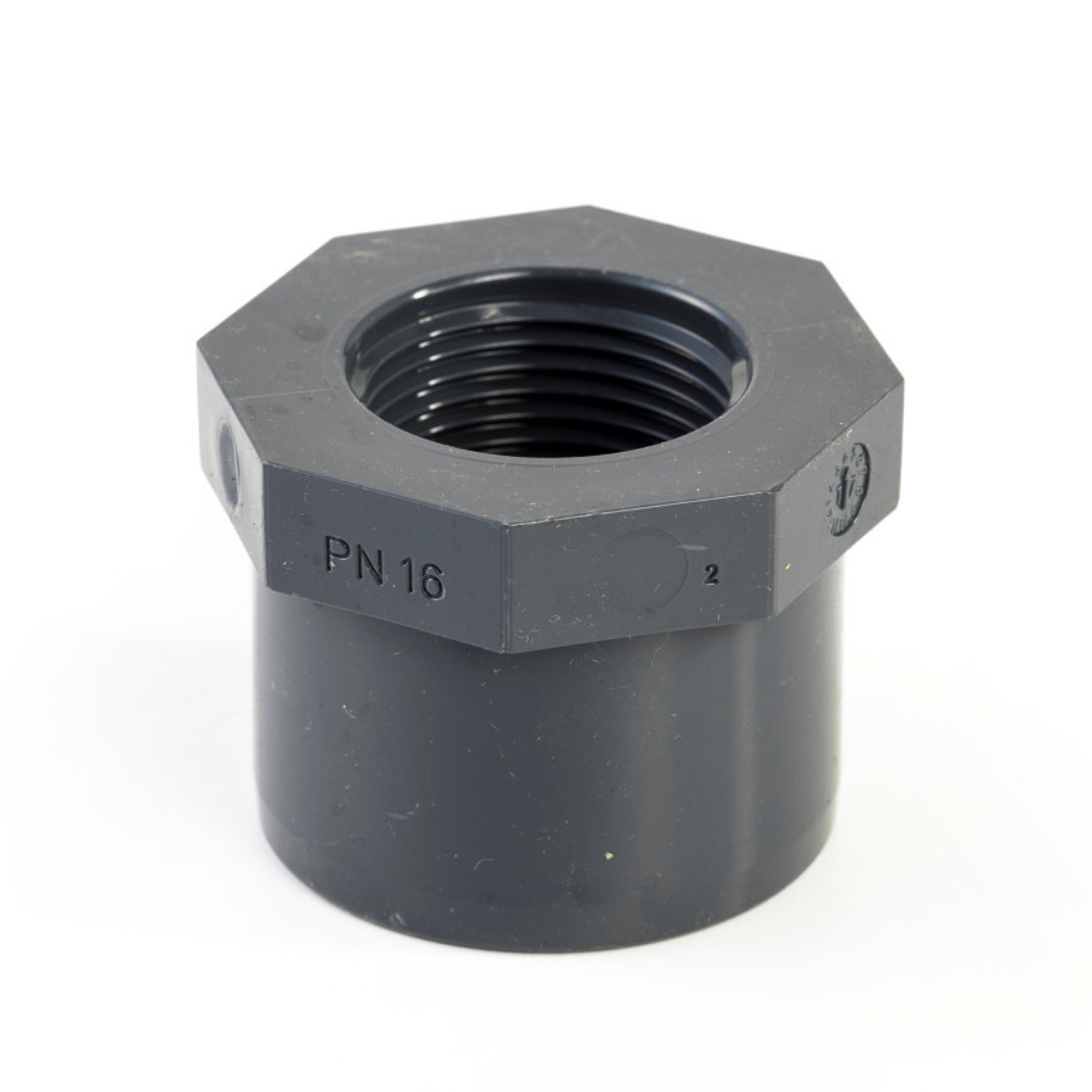Pvc inzet-schroefring, uitwendig lijm x binnendraad, 16 bar