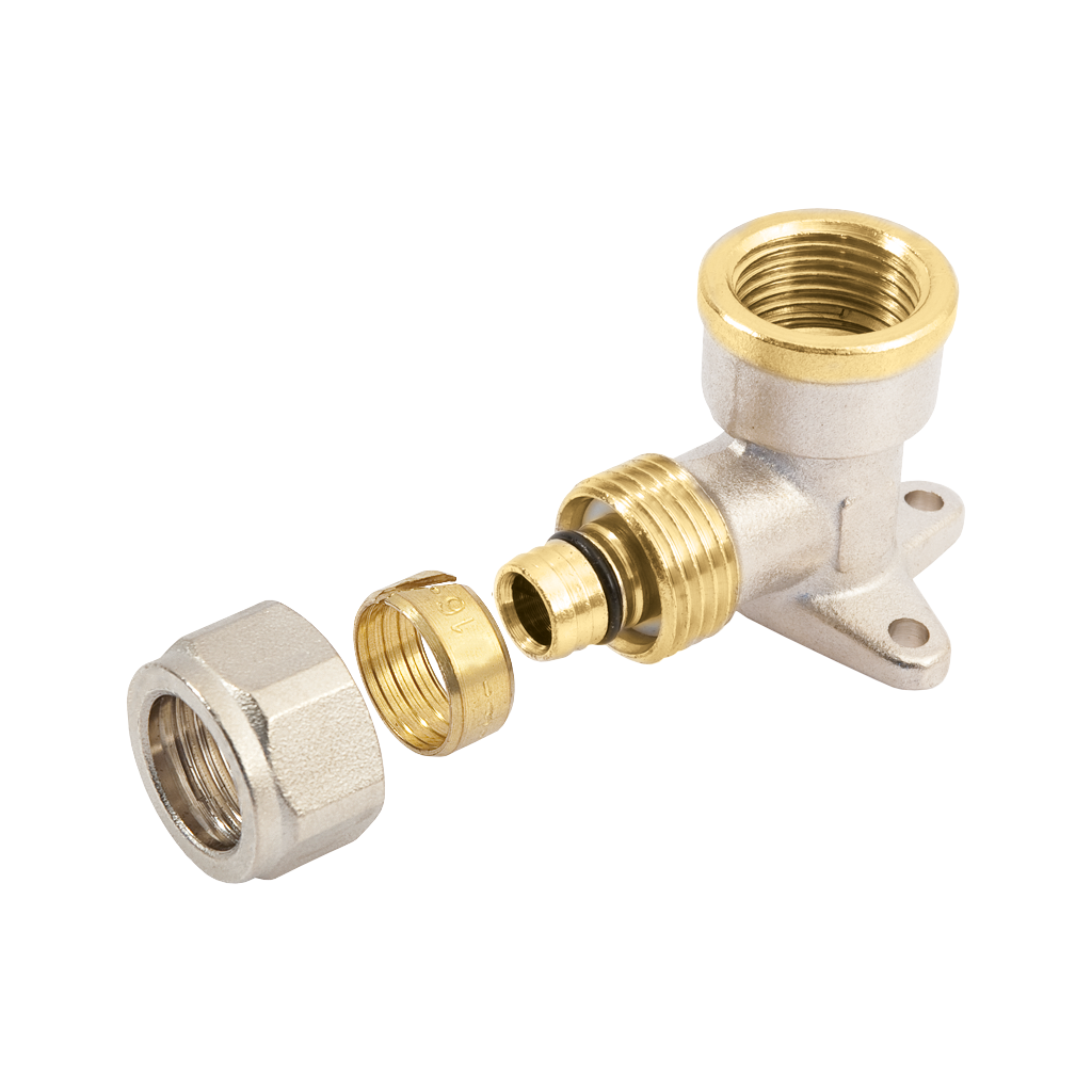 Alu knelfitting muurplaat 16 x 1/2