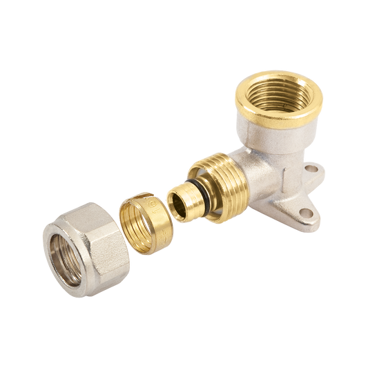 Alu knelfitting muurplaat 16 x 1/2