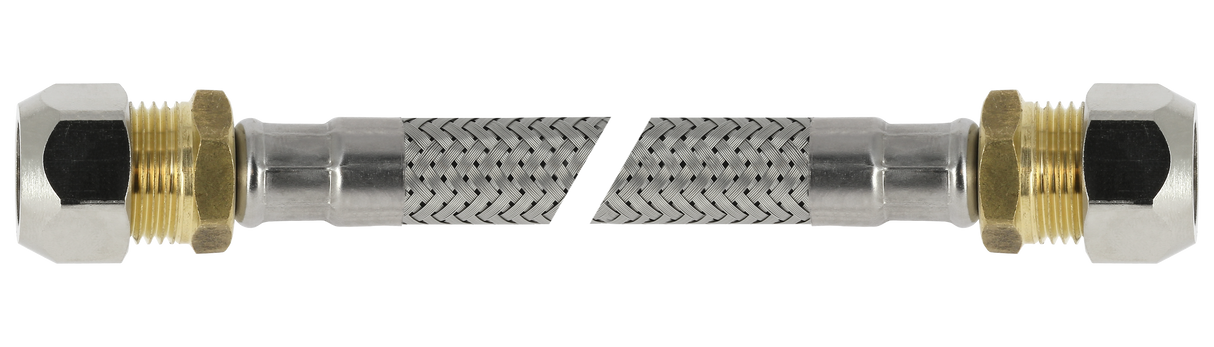 Flexibele RVS aansluitleidingen voor water 2x knel