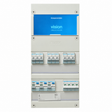 Hager groepenkast 3-fase 9 groepen, 3 Aardlekschakelaars 2-P, 1 1 hoofdschakelaar 4-P 40A