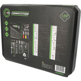 COMPETITION 1/4"+3/8"+1/2" dopsleutelset, 132 dlg, speciaal voor motorvoertuigen