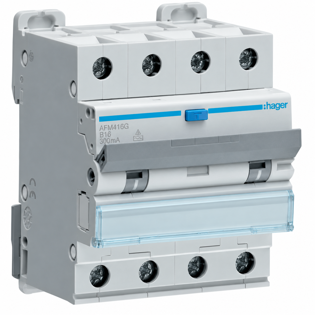 Hager aardlekautomaat B16 300mA 3-fase (4P) 6kA (AFM416G)