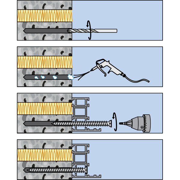Rahmenschrauben ohne Dübel 7,5 x 212 Torx 30 Senkkopf