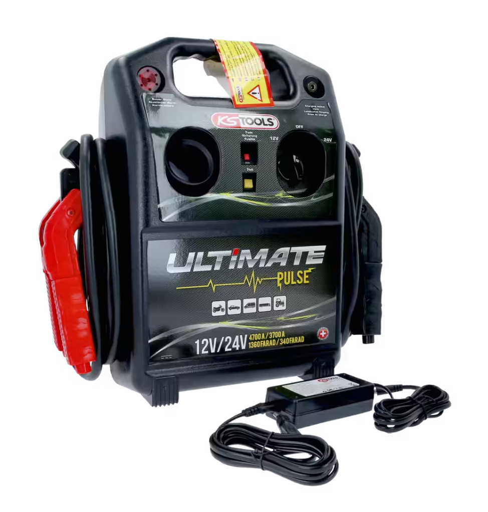 Jumpstarter mobiel starthulpapparaat 12V  24V condensator booster   4.700 A  3.700 A Werkplaats