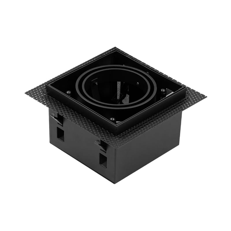 Inbouwspot kantelbaar vierkant Recessed/trimless 70mm zwart mat