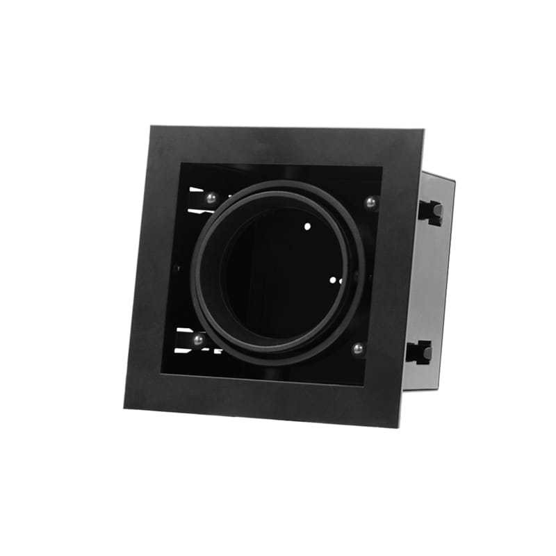 Inbouwspot kantelbaar vierkant Recessed/trimless 70mm zwart mat