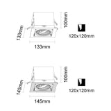 Inbouwspot kantelbaar vierkant Recessed/trimless 70mm zwart mat