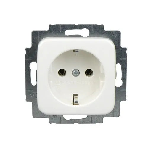 Busch jaeger Wandcontactdoos + Randaarde Wit