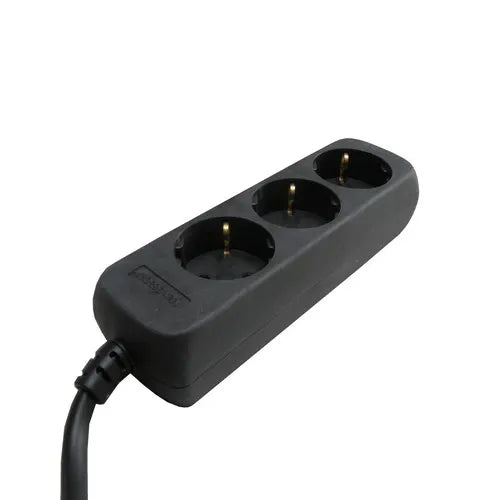 Stekkerdoos zwart 3-voudig met kinderbeveiliging - 3.0 meter