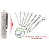 Dubbele ringsleutelset, diep gebogen, 8-dlg Competition