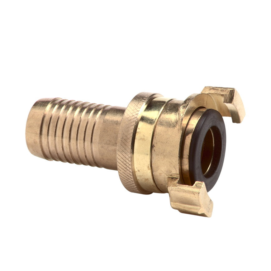 Geka druk- / zuigkoppeling met nastelbare slangtule, messing