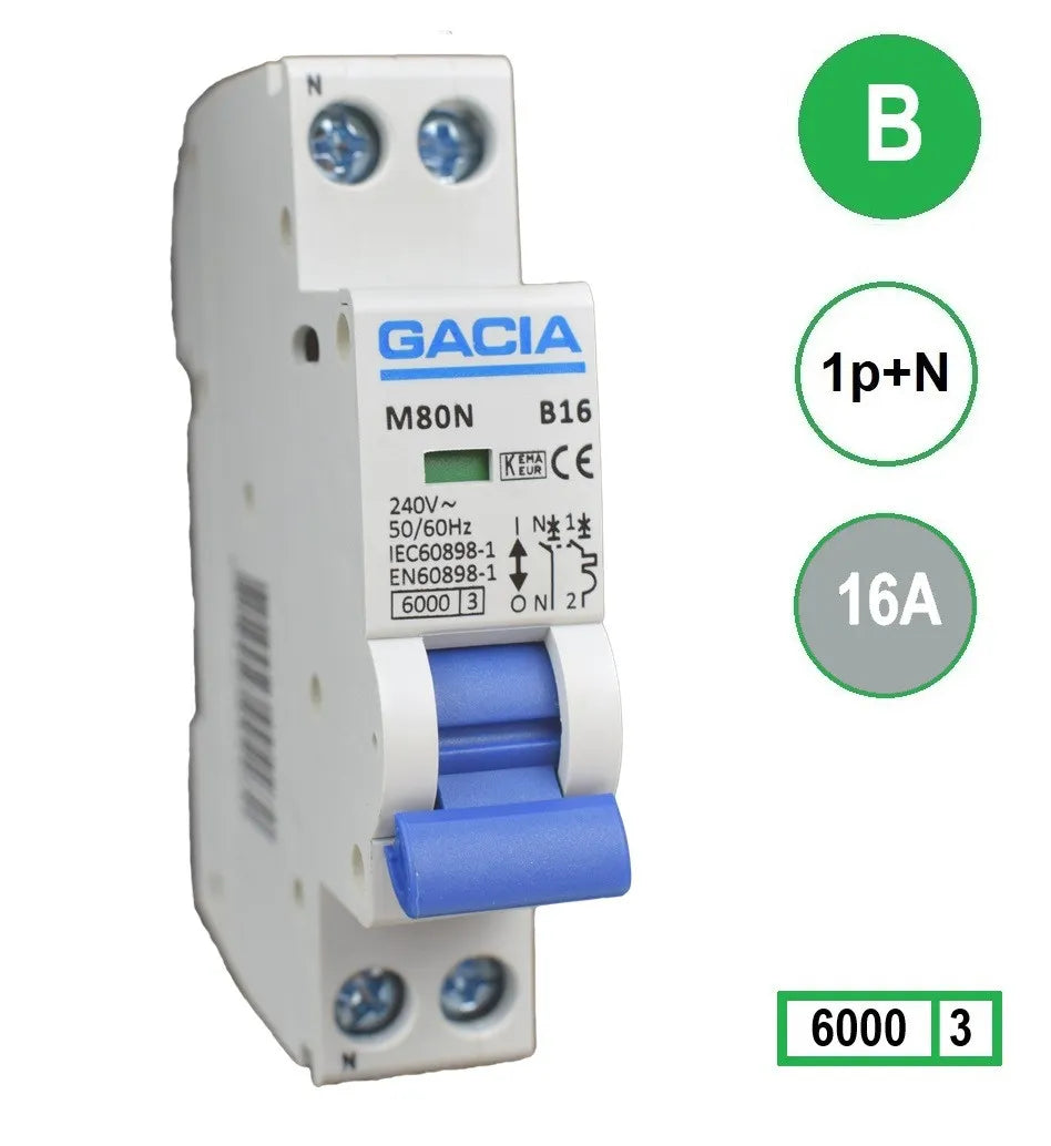 Gacia Automaat 1P+N 6kA