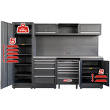 KS Tools Competition Werkzeugwand inkl. Edelstahl-Arbeitsplatte und Werkzeugwagen