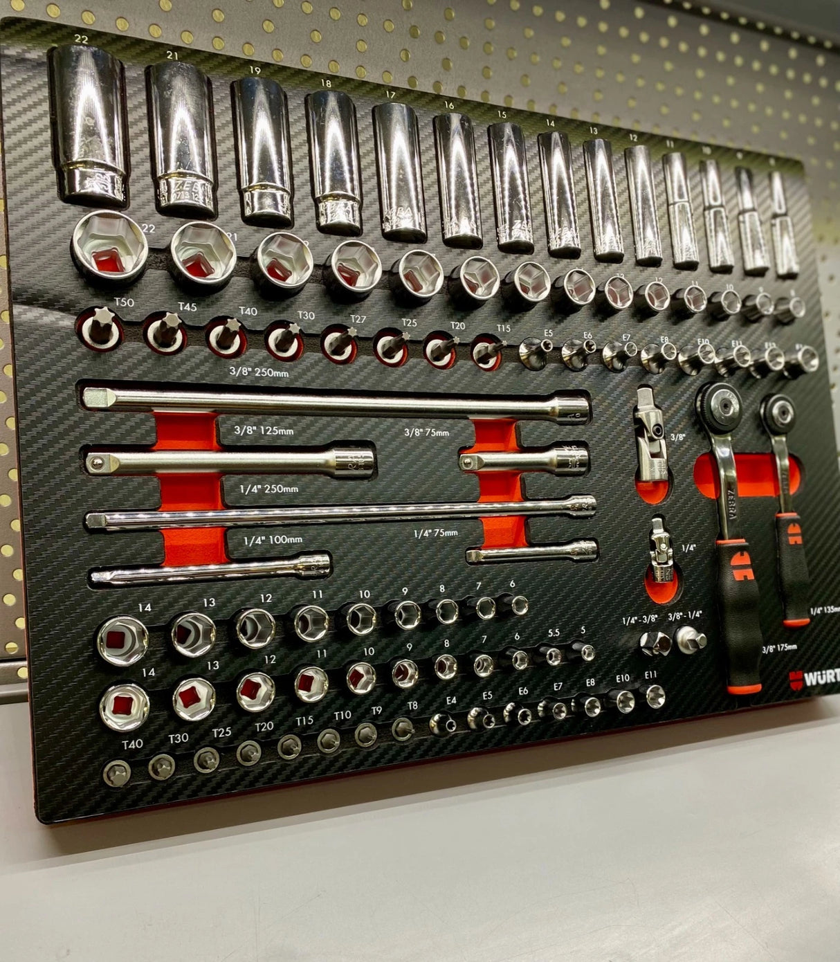 Würth steeksleutel assortiment 91 delig 3/8 + 1/4
