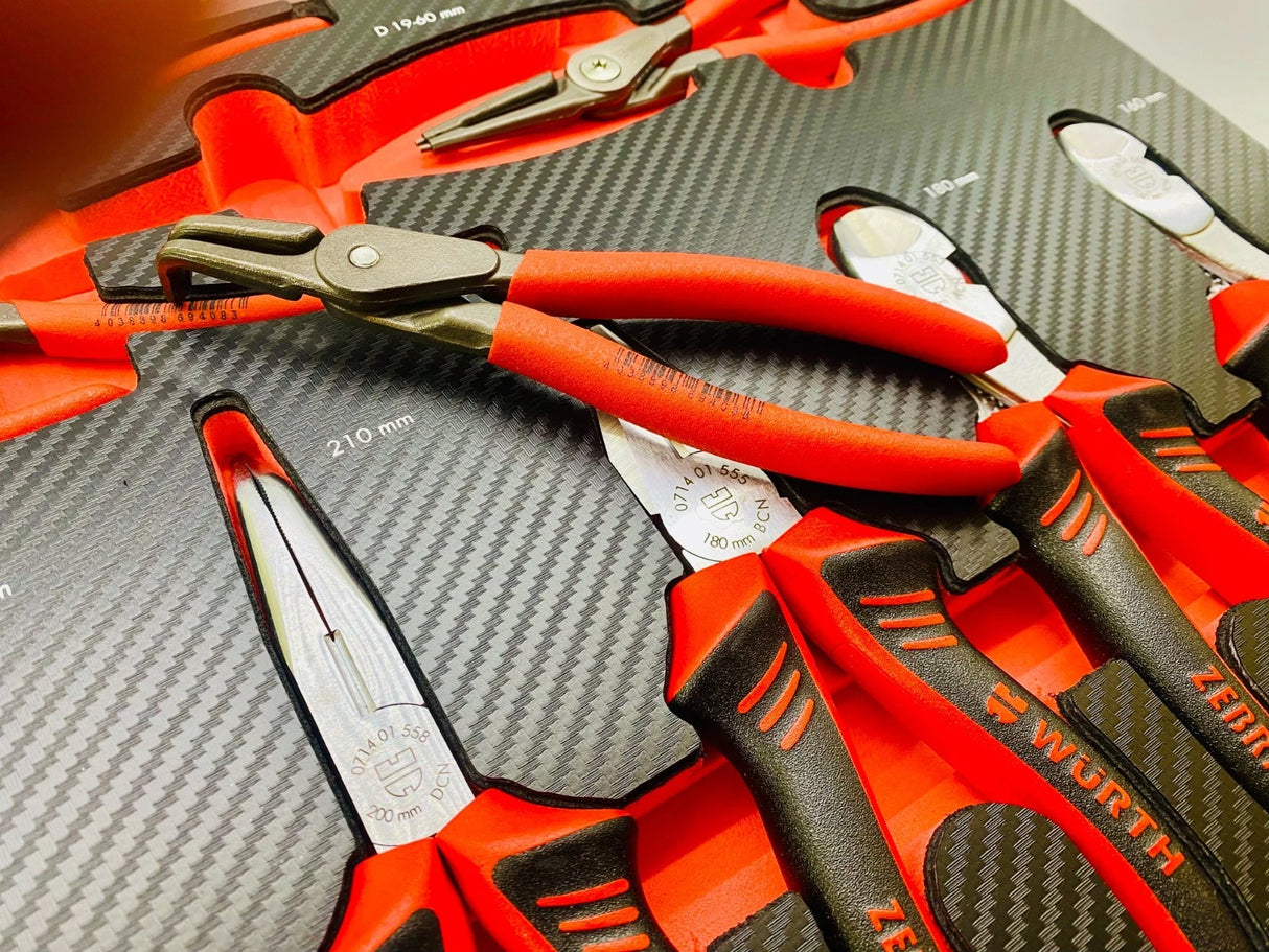 Würth tangenset 10 delig carbon inlay