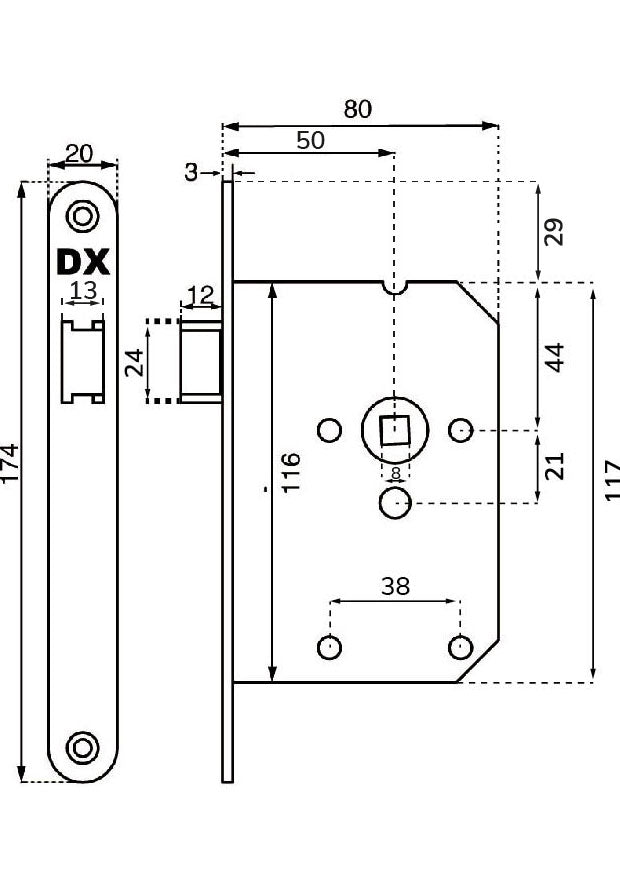 Insteek binnendeur loopslot DX Wit