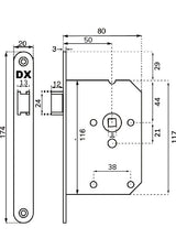 Insteek binnendeur loopslot DX Wit