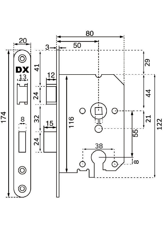Insteek binnendeur dag & nacht slot wit