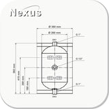Nexus RVS buffervat 25 liter Vloer & wand montage