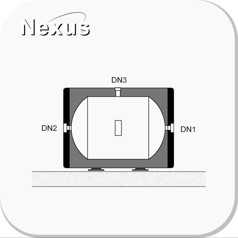 Nexus RVS buffervat 50 liter Vloer & wand montage