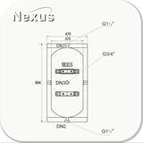 Nexus RVS buffervat 80 liter Vloer & wand montage