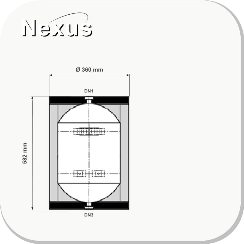 Nexus RVS buffervat 25 liter Vloer & wand montage