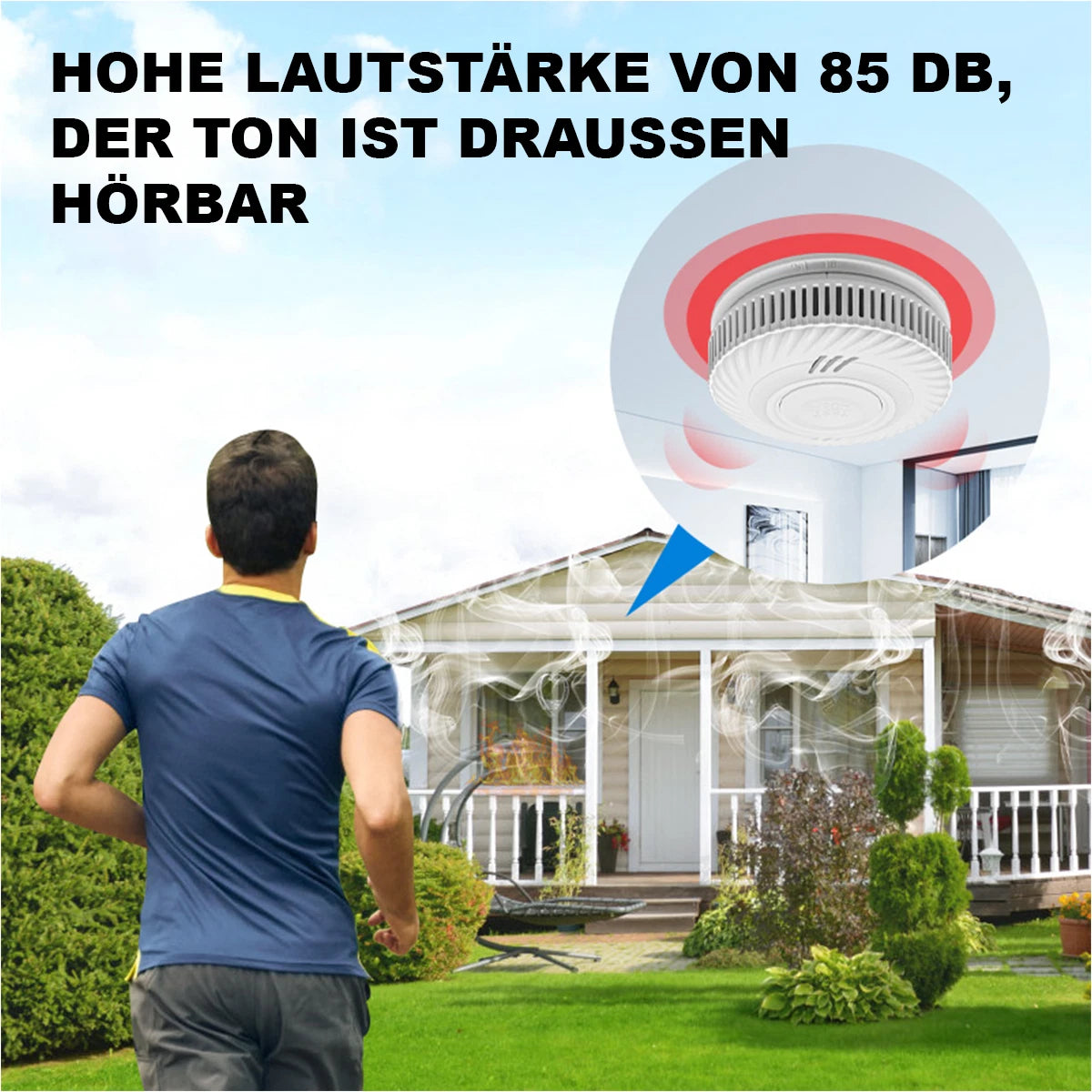 Jkws Smoke detector 10 year battery lithium ion