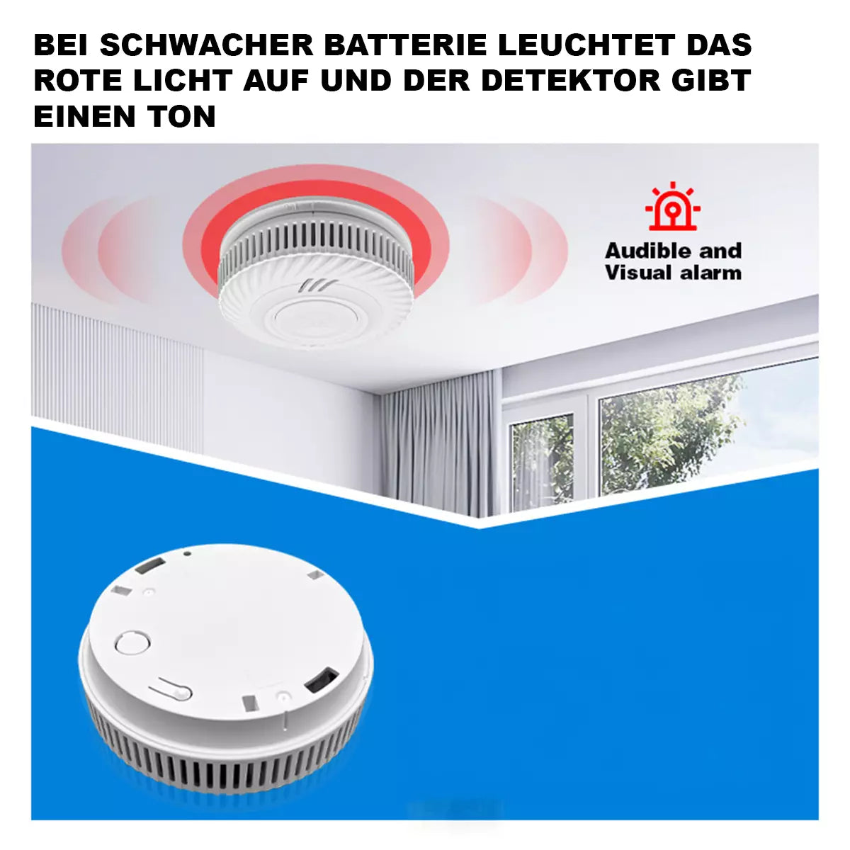 Jkws Smoke detector 10 year battery lithium ion